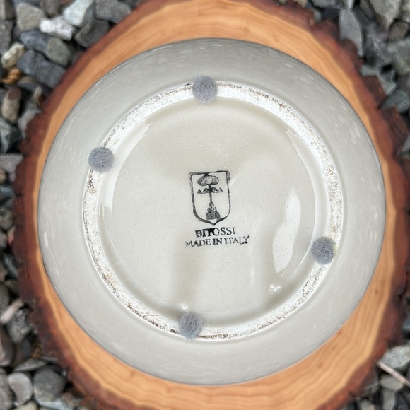 MCM Bitossi Cream Colored Bowl/Planter With Copper Leaves - Picture 4 of 9